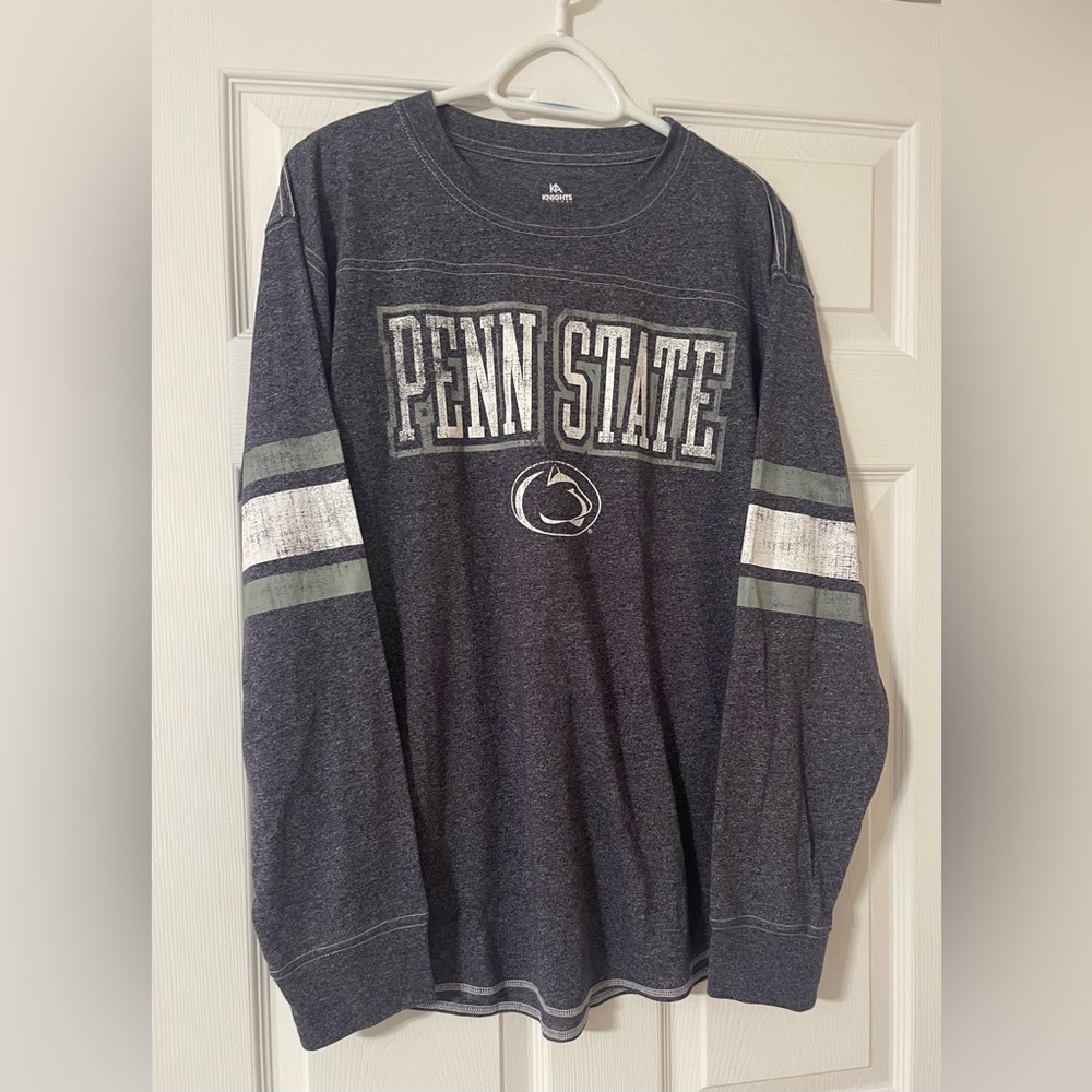 Penn State Blue Long Sleeve Shirt.  Size Large.  White stitching.